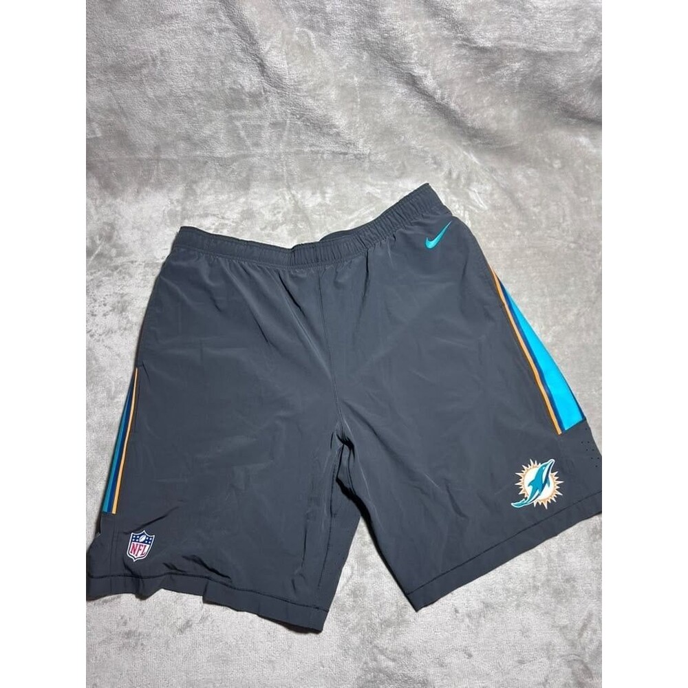 Nike Miami Dolphins Shorts Men XXL 2XL Gray NFL Football Training Gym